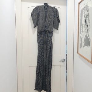 Kimono style long silk dress